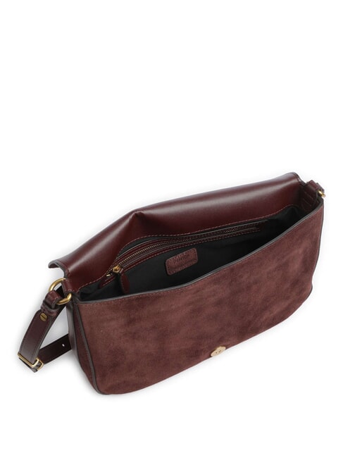 LOVE SATCHEL Geantă de umăr, din piele &icirc;ntoarsă Burgundia-aur antic - Genți femei