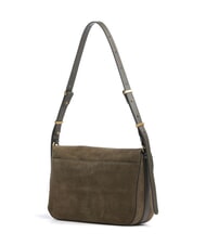 PINKO LOVE SATCHEL Geantă de umăr, din piele &icirc;ntoarsă verde măsliniu &icirc;nchis - auriu antic - Genți femei - 3