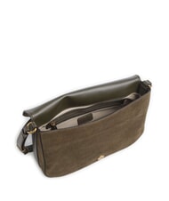 PINKO LOVE SATCHEL Geantă de umăr, din piele &icirc;ntoarsă verde măsliniu &icirc;nchis - auriu antic - Genți femei - 4
