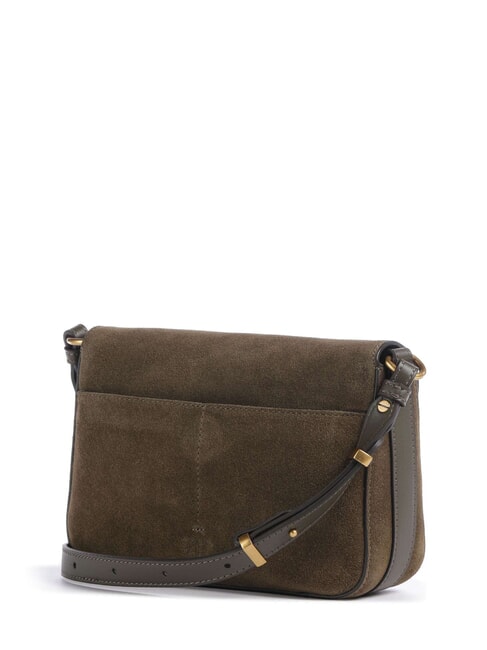 LOVE SATCHEL Geantă de umăr mini, din piele verde măsliniu &icirc;nchis - auriu antic - Genți femei