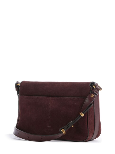 LOVE SATCHEL Geantă de umăr mini, din piele Burgundia-aur antic - Genți femei