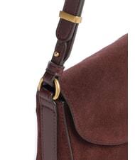 PINKO LOVE SATCHEL Geantă de umăr mini, din piele Burgundia-aur antic - Genți femei - 3