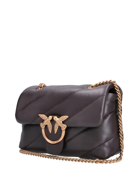 MINI LOVE BAG Geanta Nappa maro marasca-auriu antic - Genți femei