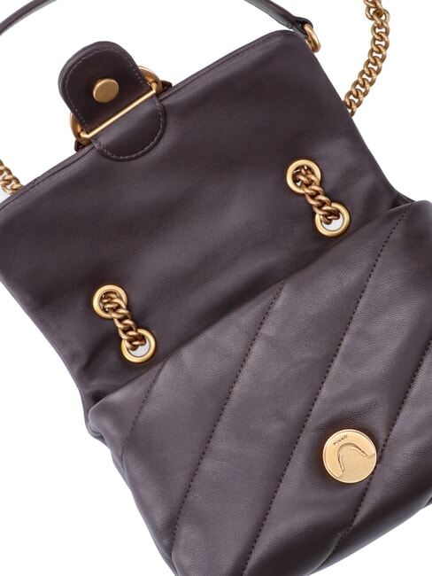 MINI LOVE BAG Geanta Nappa maro marasca-auriu antic - Genți femei