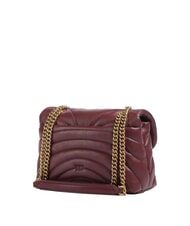 PINKO LOVE PUFF CLASSIC Geanta de umar din piele nappa coacăze intense - aur antic - Genți femei - 3