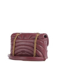 PINKO LOVE PUFF MINI Geantă mini de umăr din nappa coacăze intense - aur antic - Genți femei - 2