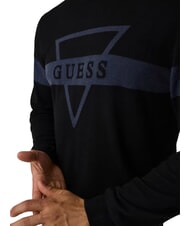GUESS MARK LOGO JACQUARD Tricou cu logo triunghiular jetbla - Pulovere pentru bărbați - 3
