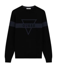 GUESS MARK LOGO JACQUARD Tricou cu logo triunghiular jetbla - Pulovere pentru bărbați - 5