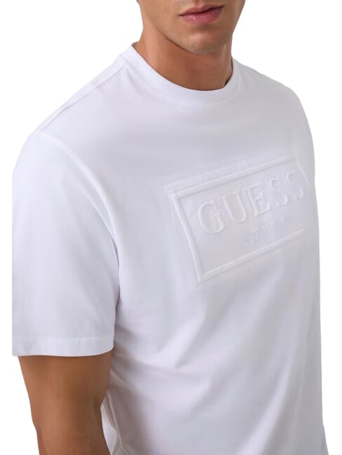 BOX LOGO EMBOSSED Tricou cu logo brodat alb purpuriu - tricou