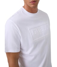 GUESS BOX LOGO EMBOSSED Tricou cu logo brodat alb purpuriu - tricou - 3