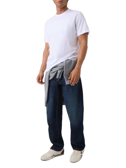 BOX LOGO EMBOSSED Tricou cu logo brodat alb purpuriu - tricou