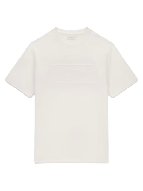 BOX LOGO EMBOSSED Tricou cu logo brodat alb purpuriu - tricou
