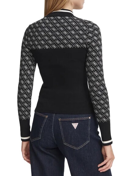 MOCK NECK AUBREY 4G Pulover slim fit piatră neagră discretă co - Pulovere pentru femei