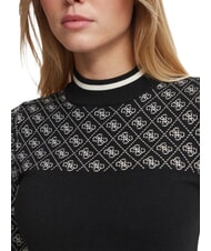 GUESS MOCK NECK AUBREY 4G Pulover slim fit piatră neagră discretă co - Pulovere pentru femei - 3