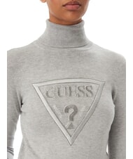 GUESS HALLIE TRIANGLE Pulover cu guler &icirc;nalt și m&acirc;necă lungă gri melange deschis m - Pulovere pentru femei - 4