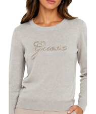 GUESS GEORGIA LOGO Cămașă cu m&acirc;necă lungă gri melange deschis m - Pulovere pentru femei - 3