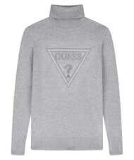 GUESS HALLIE TRIANGLE Pulover cu guler &icirc;nalt și m&acirc;necă lungă gri melange deschis m - Pulovere pentru femei - 6