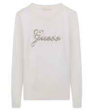 GUESS GEORGIA LOGO Cămașă cu m&acirc;necă lungă cremwhi - Pulovere pentru femei - 5