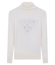 GUESS HALLIE TRIANGLE Pulover cu guler &icirc;nalt și m&acirc;necă lungă cremwhi - Pulovere pentru femei - 6