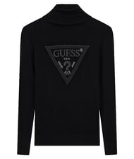 GUESS HALLIE TRIANGLE Pulover cu guler &icirc;nalt și m&acirc;necă lungă jetbla - Pulovere pentru femei - 5