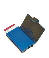 PIQUADRO BLUE SQUARE Suport card de credit din piele si metal VERDE - Portofele bărbați - 2