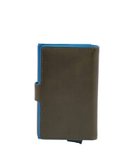 PIQUADRO BLUE SQUARE Suport card de credit din piele si metal VERDE - Portofele bărbați - 4