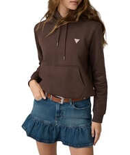 GUESS JEANS REGULAR MINI Hanorac cu gluga cafea neagră - Hanorace pentru femei - 6