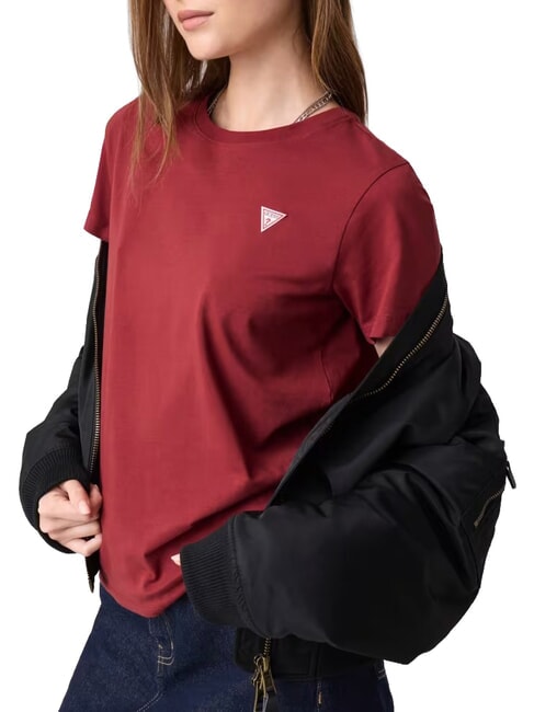 TRIANGLE Tricou de bumbac roșu de vie - tricou