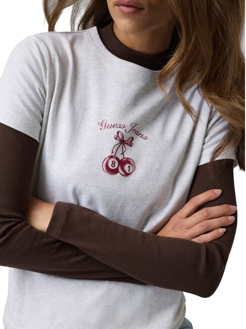 CHERRY REGULAR Tricou cu m&acirc;necă scurtă gj lt gri heather - tricou
