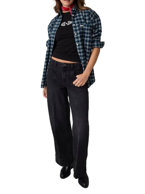 PRINT SLIM Tricou slim fit cu m&acirc;necă scurtă jetbla - tricou