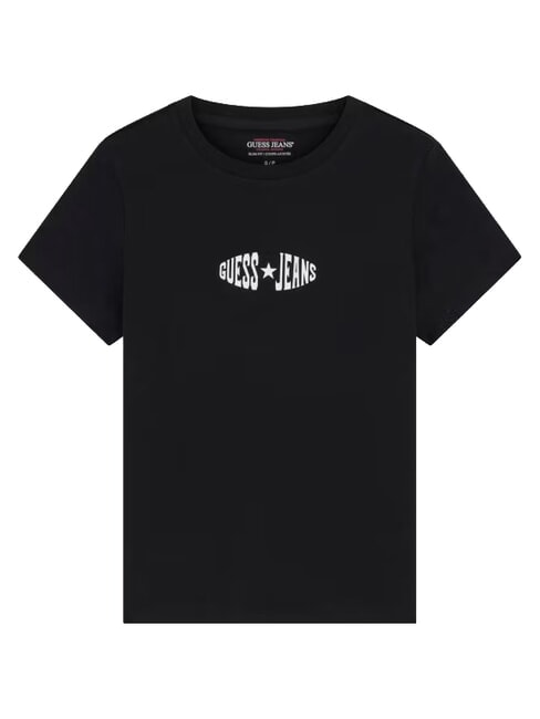 PRINT SLIM Tricou slim fit cu m&acirc;necă scurtă jetbla - tricou
