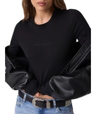 GUESS JEANS SLIM LOGO EMBOSSED Tricou cu m&acirc;necă lungă jetbla - tricou - 5