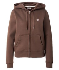 GUESS JEANS REGULAR MINI Hanorac cu fermoar cafea neagră - Hanorace pentru femei - 5