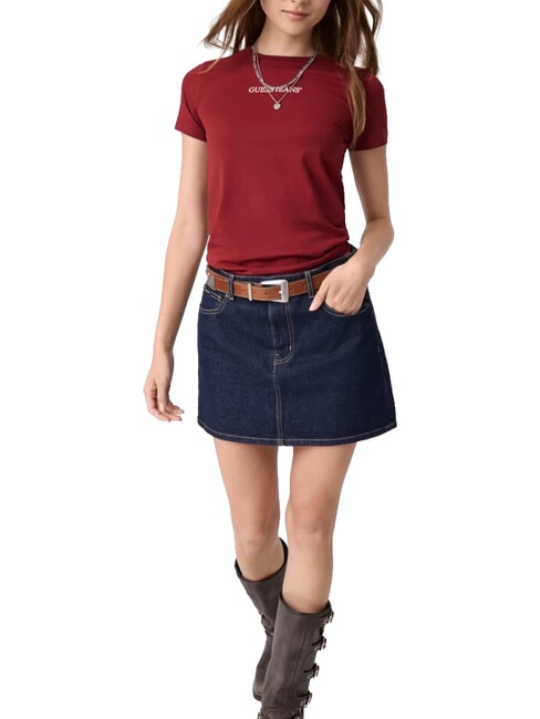 SLIM LOGO Tricou stretch slim fit roșu de vie - tricou