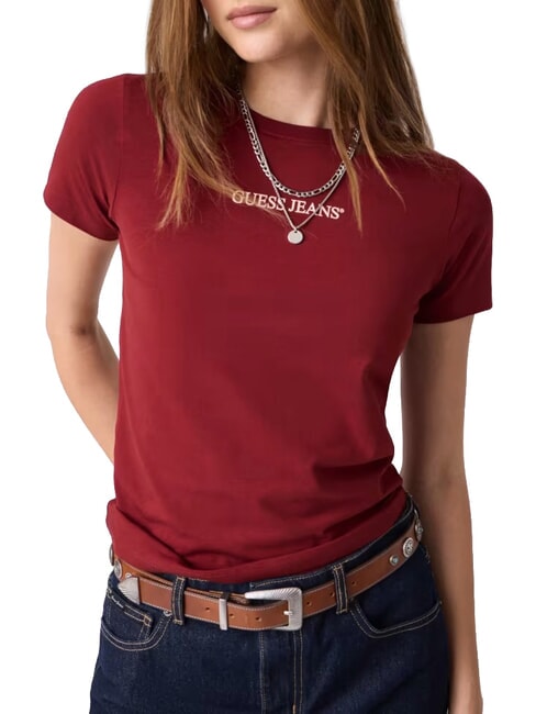 SLIM LOGO Tricou stretch slim fit roșu de vie - tricou