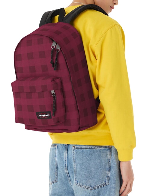 OUT OF OFFICE Rucsac pentru laptop de 13 " carouri-burgundy - Rucsacuri pentru școală și timp liber