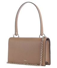 FURLA AMELIA Geantă de umăr din piele, cu curea de umăr caramel - Genți femei - 3