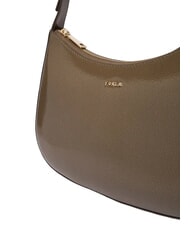 FURLA MARGOT Geantă de umăr, din piele lăcuită gri noroios - Genți femei - 5