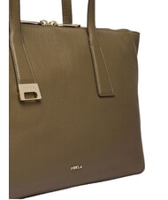 FURLA OLIVIA Geantă de cumpărături din piele gri noroios - Genți femei - 5