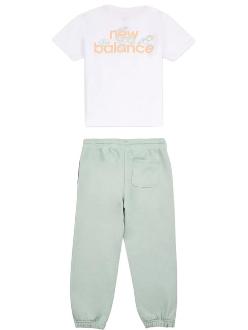 FLORAL LOGO Set tricou + pantaloni de trening alb strălucitor - Treninguri pentru copii