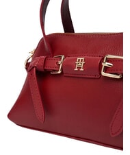 TOMMY HILFIGER TH BUCKLE Geantă de m&acirc;nă, cu curea de umăr roșu de toamnă - Genți femei - 5