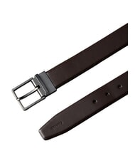 CALVIN KLEIN SQUARE BUCKLE CK Curea din piele cu două fețe maro &icirc;nchis ck / bronz mat - Curele - 3