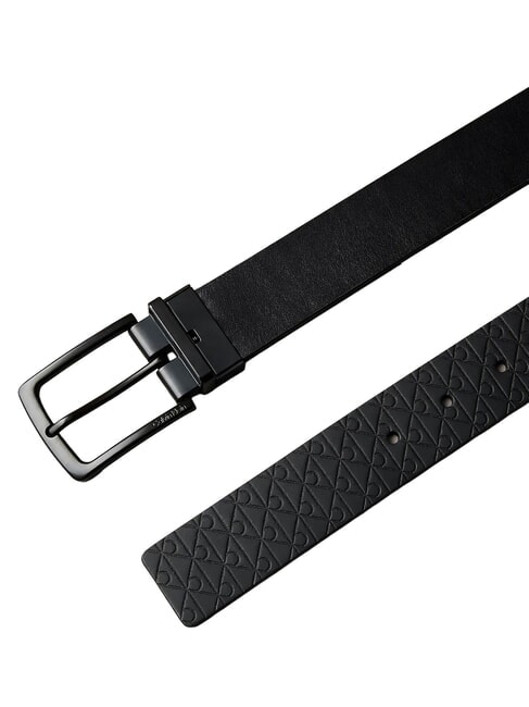 PIN BUCKLE Curea de piele negru/negru mat - Curele