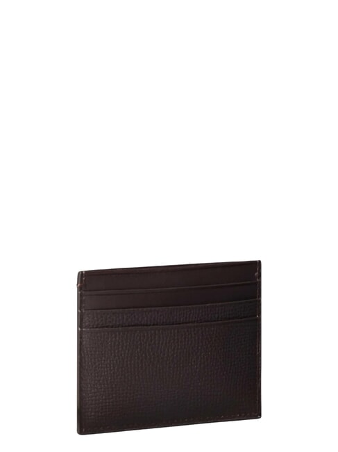 PREMIUM LEATHER Portcard plat din piele maro &icirc;nchis - Portofele bărbați