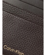 CALVIN KLEIN PREMIUM LEATHER Portcard plat din piele maro &icirc;nchis - Portofele bărbați - 3