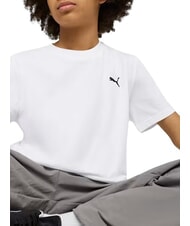 PUMA WARDROBE ESS Tricou cu m&acirc;necă scurtă, din bumbac pur alb - Tricou copil - 3