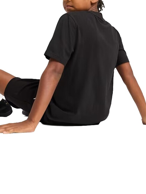 WARDROBE ESS Tricou cu m&acirc;necă scurtă, din bumbac pur negru - Tricou copil
