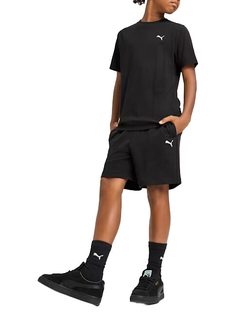 WARDROBE ESS Tricou cu m&acirc;necă scurtă, din bumbac pur negru - Tricou copil