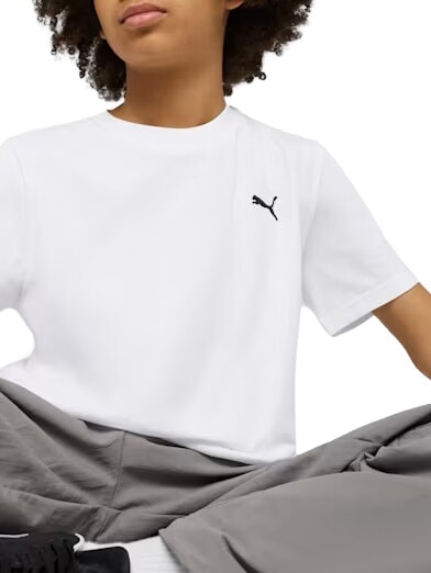 WARDROBE ESS Tricou cu m&acirc;necă scurtă, din bumbac pur alb - Tricou copil