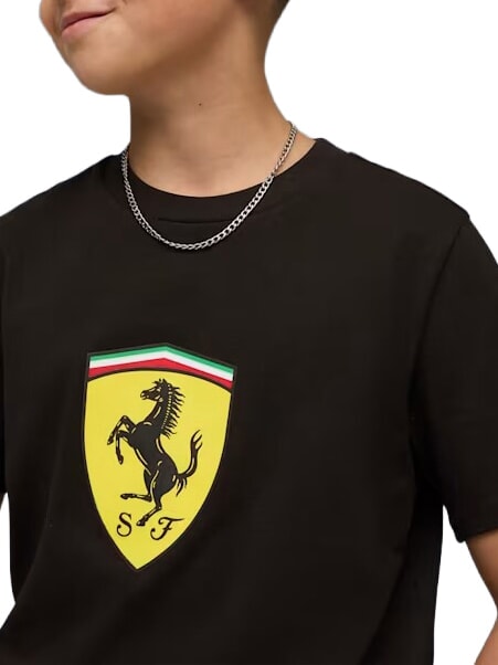FERRARI Tricou din bumbac cu m&acirc;necă scurtă negru - Tricou copil